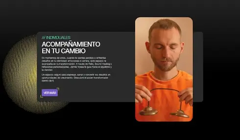 Captura de imagen de una sección del sitio Casa Vyasa