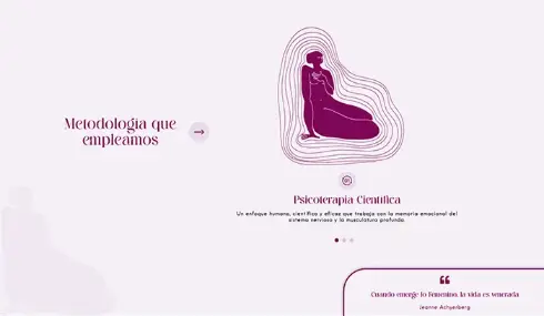 Captura de imagen de una sección del sitio Creativas