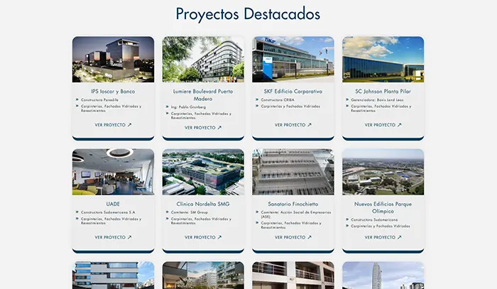 Captura de imagen de una sección del sitio Lerin