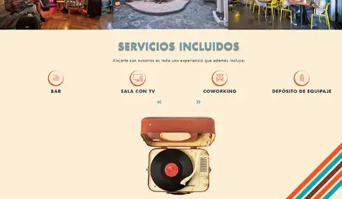 Captura de imagen de una sección del sitio Play Hostel
