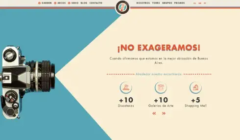 Captura de imagen de una sección del sitio Play Hostel
