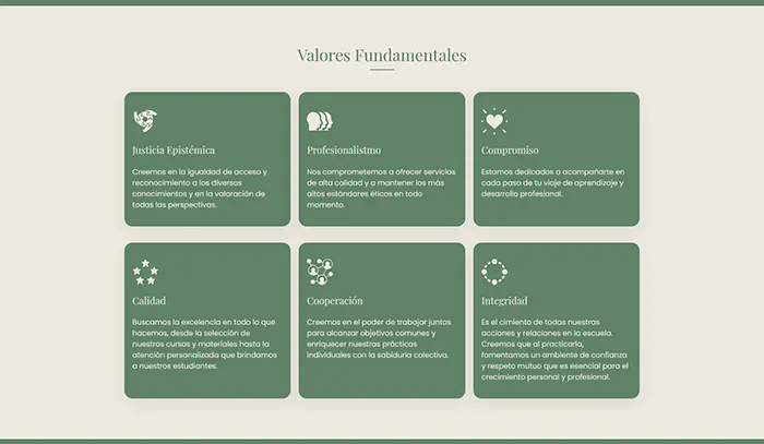 Captura de imagen de una sección del sitio Soma y Alma