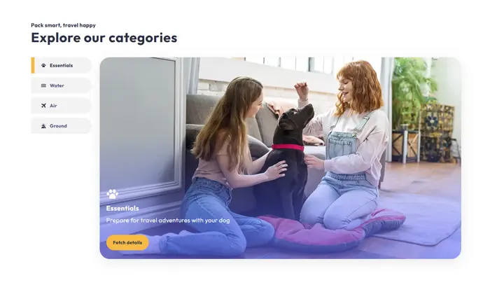 Captura de imagen de una sección del sitio The Wag Life Co