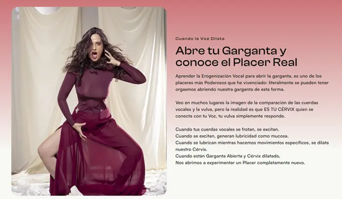 Captura de pantalla de la página La Voz del Útero