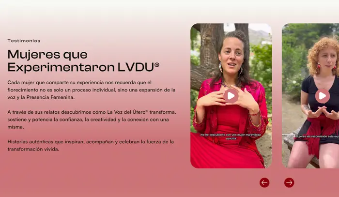 Captura de pantalla de la página La Voz del Útero