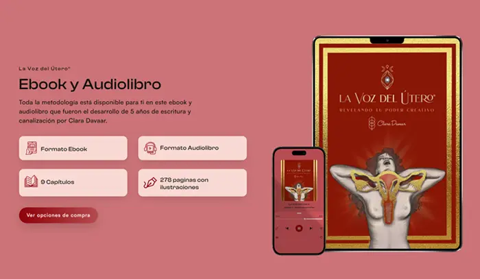 Captura de pantalla de la página La Voz del Útero