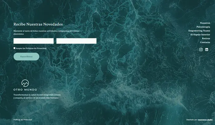 Captura de pantalla del sitio web Otro Mundo