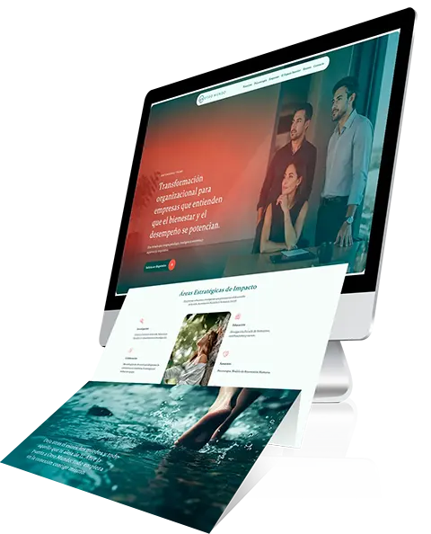 Mock up sobre un monitor móvil del sitio Otro Mundo